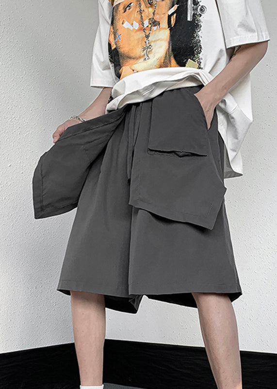 Stylish Black Patchwork Tie Waist Wide Leg Pants Summer Yt018