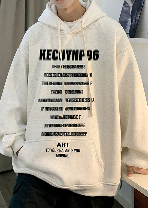 Stylish Black Print Pockets Oversized Cotton Sweatshirt Spring Yq022