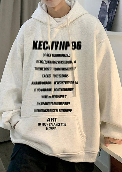 Stylish Black Print Pockets Oversized Cotton Sweatshirt Spring Yq022
