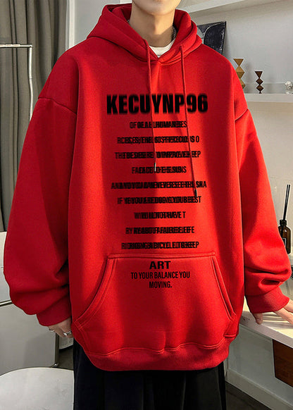 Stylish Black Print Pockets Oversized Cotton Sweatshirt Spring Yq022