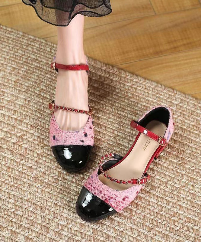 Stylish Buckle Strap Splicing Rose Faux Leather Loafer Shoes Xc1030