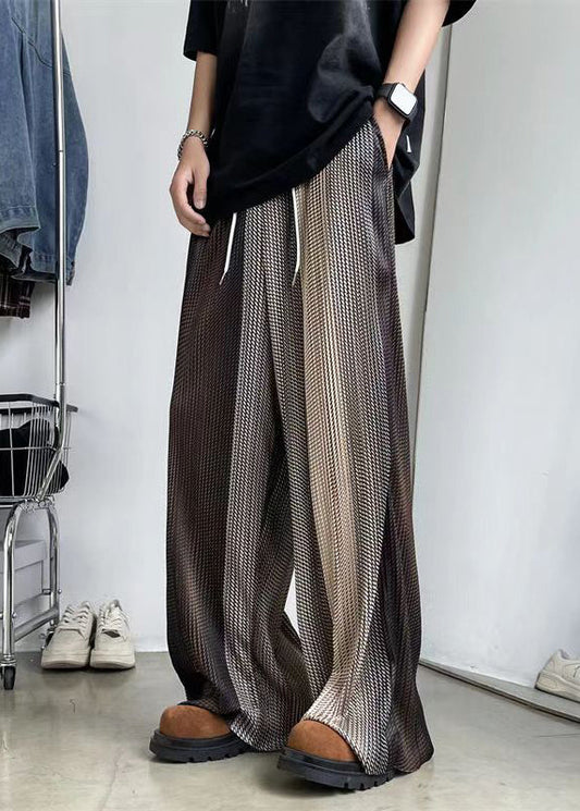 Color Pants Spring Oversized Stylish Gradient Draping Print