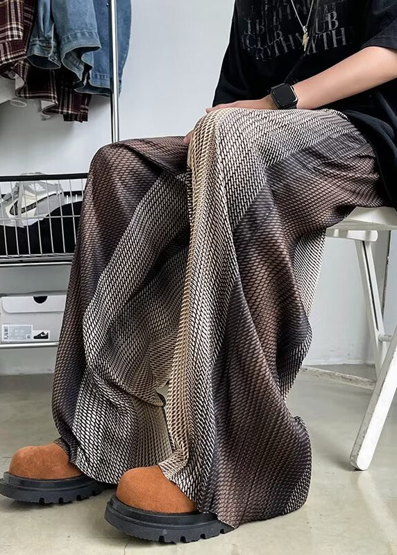 Color Pants Spring Oversized Stylish Gradient Draping Print
