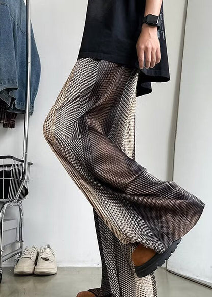 Color Pants Spring Oversized Stylish Gradient Draping Print