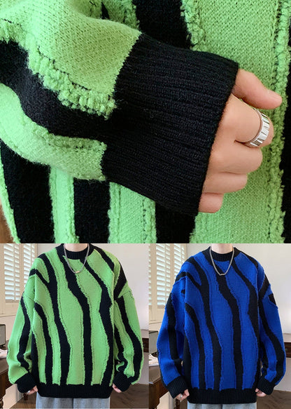 Stylish Green O Neck Original Design Knit Sweaters Winter Rc023