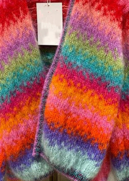 Stylish Multicolor V Neck Cozy Knit Cardigans Fall Wo029