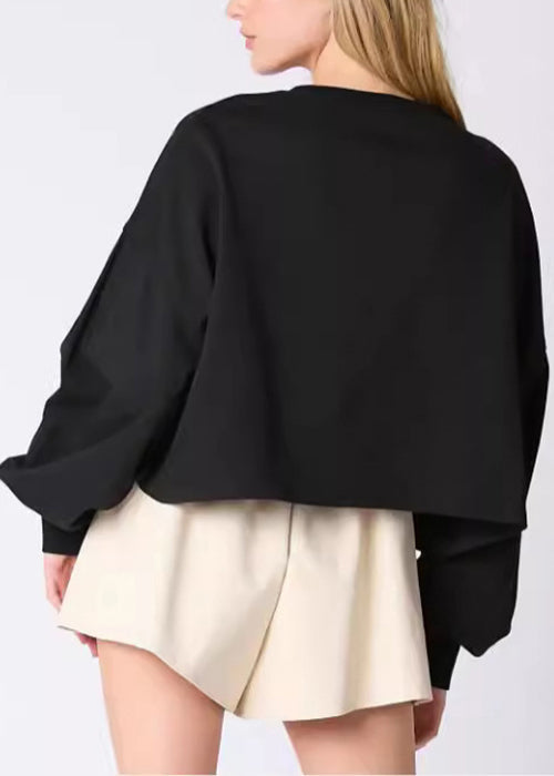 Stylish Orange Sequins Patchwork Cotton Sweatshirt Fall Ae1033