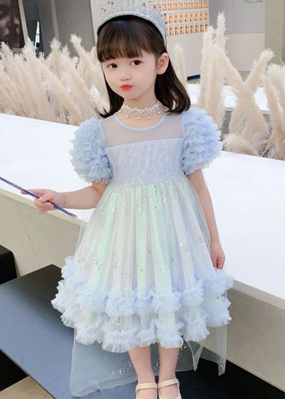 Stylish Pink Sequins Flattering Tulle Long Dresses Short Sleeve Ew021