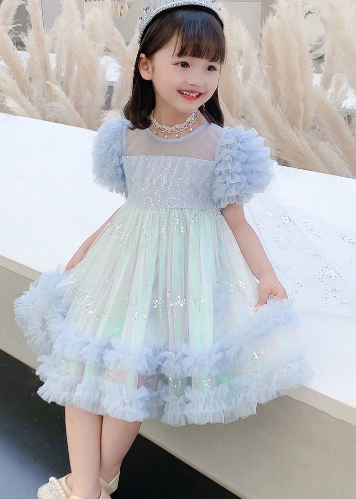Stylish Pink Sequins Flattering Tulle Long Dresses Short Sleeve Ew021