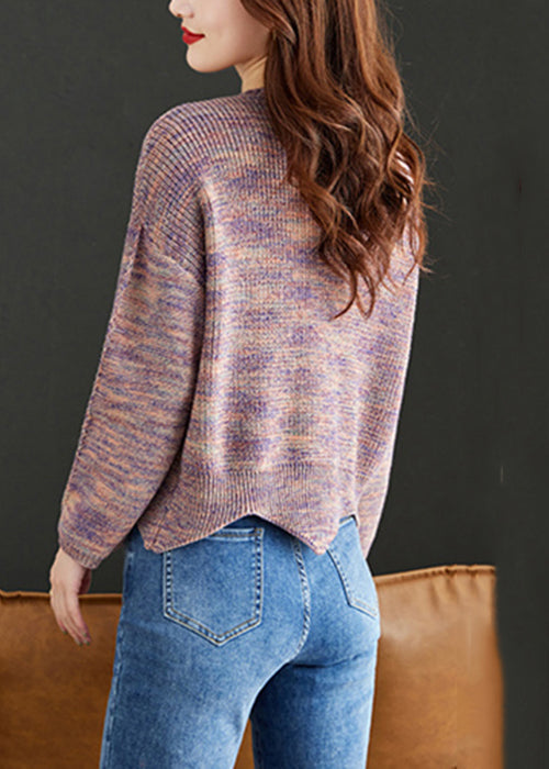 Stylish Pink O Neck Cozy Wool Knit Sweaters Fall Qs026