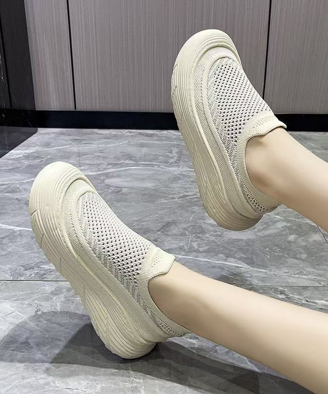 Stylish Splicing Platform Flat Feet Shoes Purple Breathable Mesh Ag1030