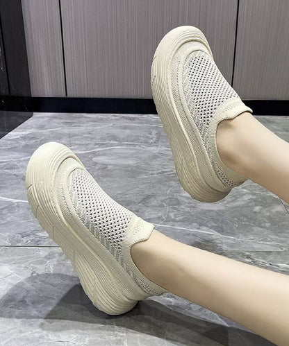 Stylish Splicing Platform Flat Feet Shoes Purple Breathable Mesh Ag1030