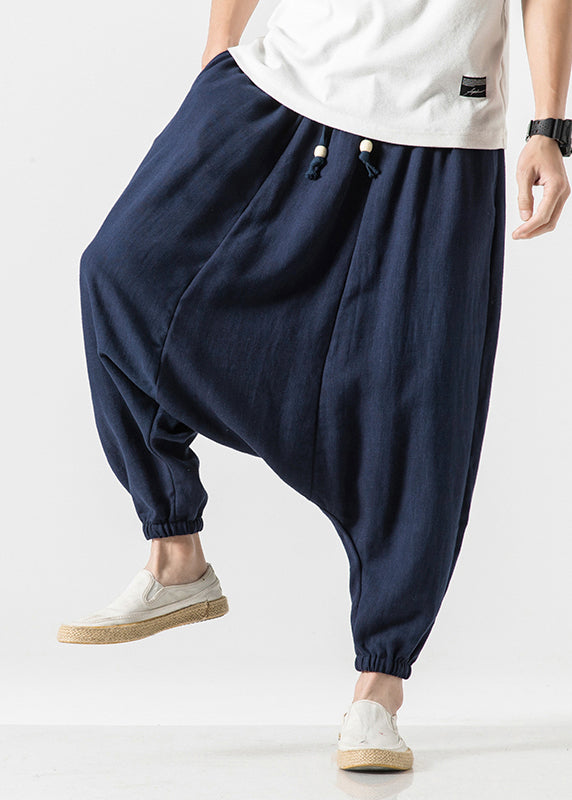 Stylish White Pockets Print Cotton Lantern Pants Summer Sa057
