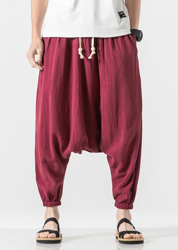 Stylish White Pockets Print Cotton Lantern Pants Summer Sa057