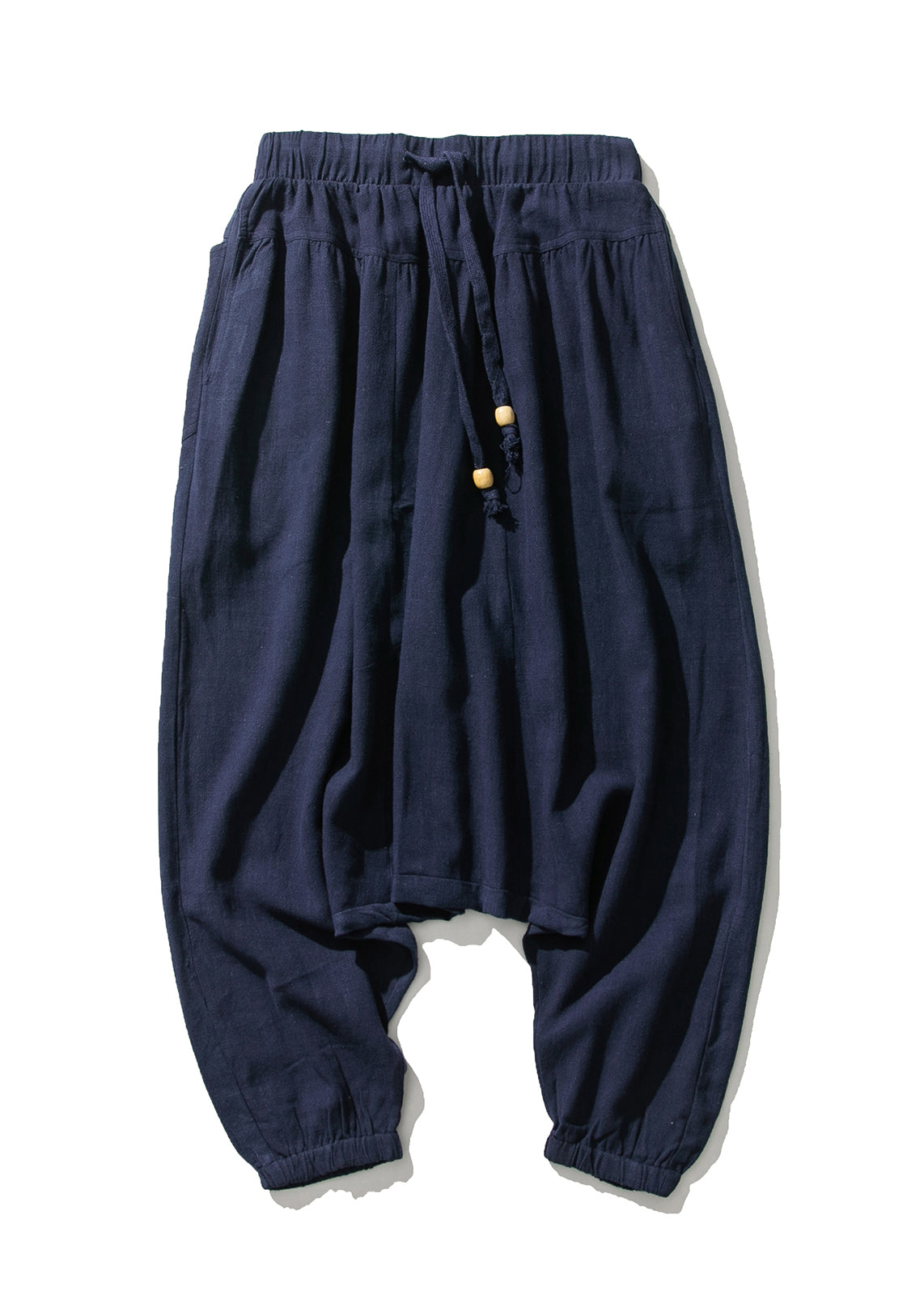 Stylish White Pockets Print Cotton Lantern Pants Summer Sa057