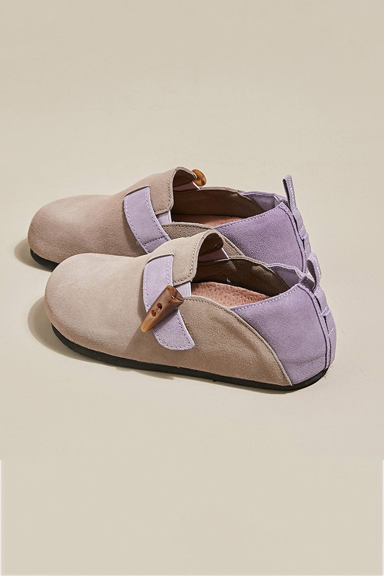 Suede Color Patchwork Slip-on Flats