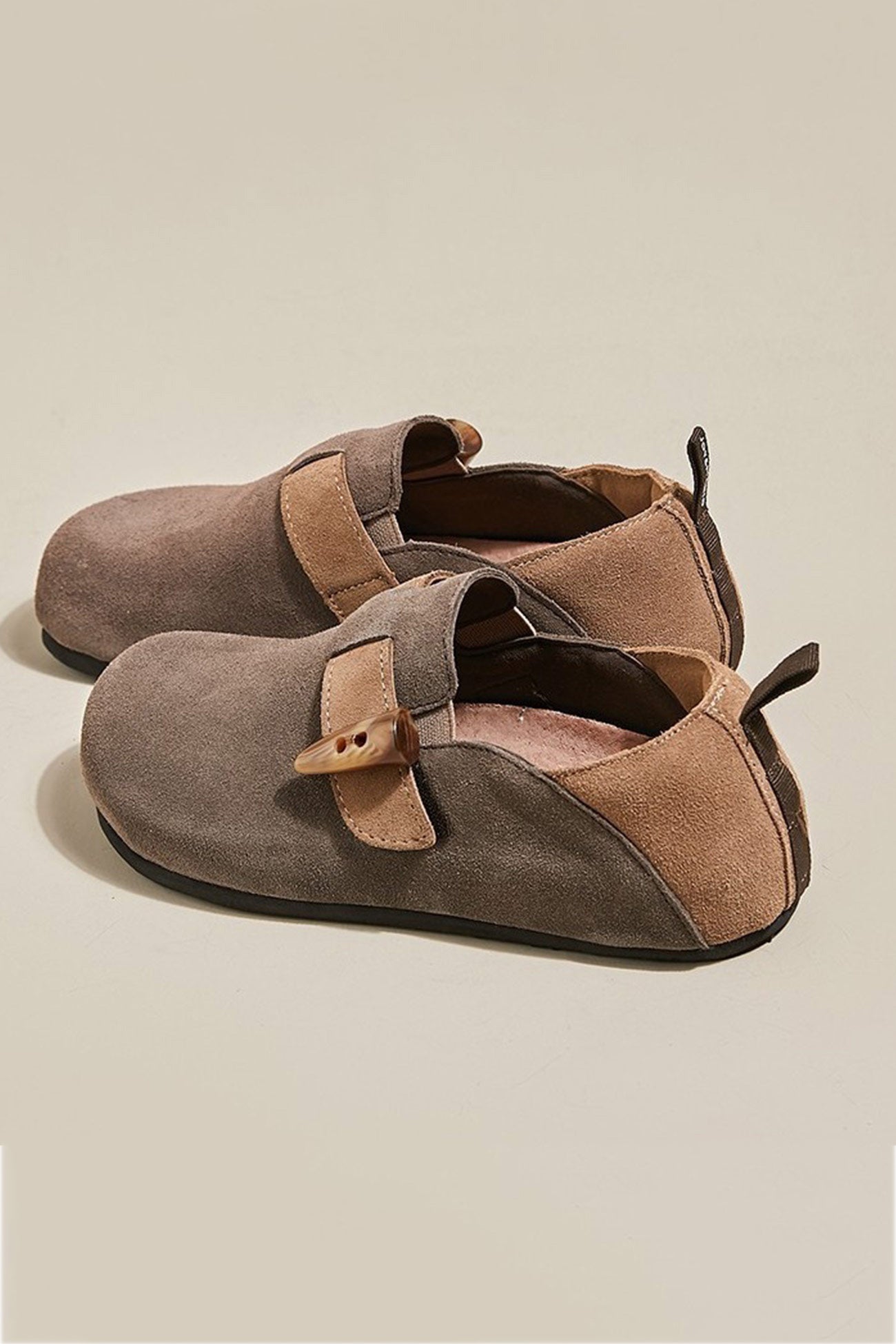 Suede Color Patchwork Slip-on Flats