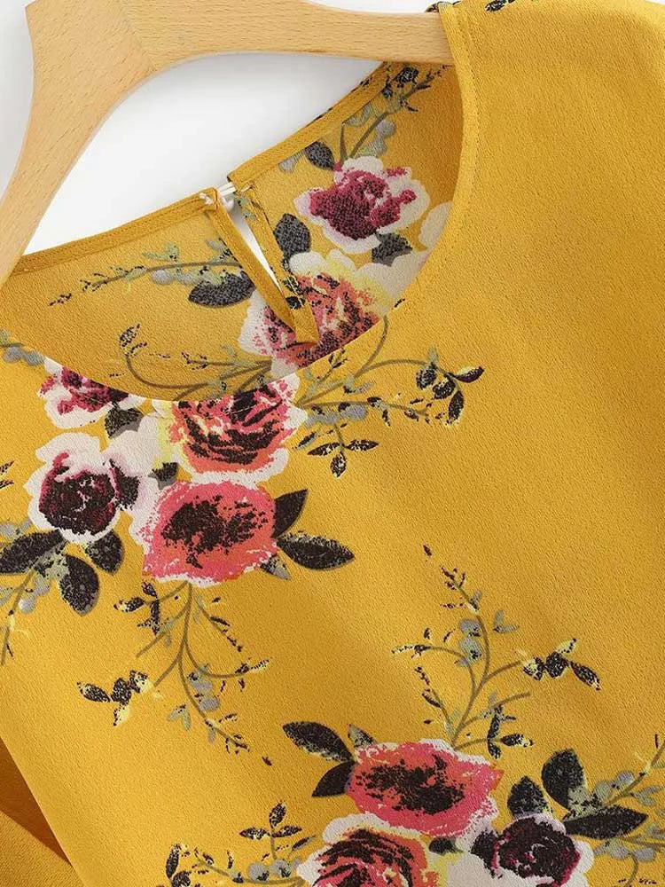 Summer Print Blouse Pullover O-neck Tee Tops Female ’s Short Sleeve Shirt Blusas Femininas Clothing