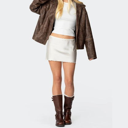Satin Low Waist Skirt