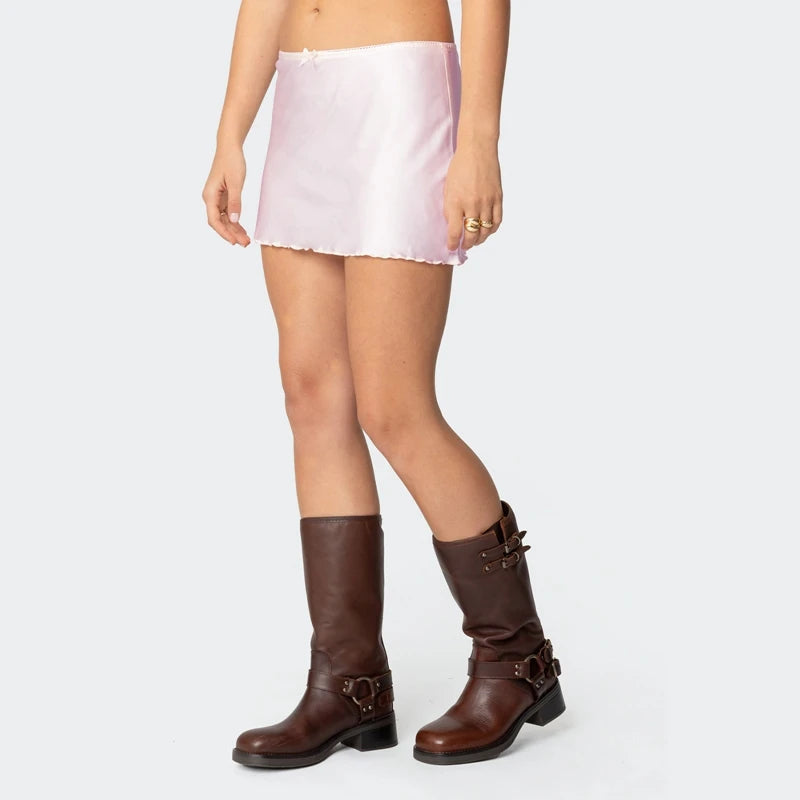 Satin Low Waist Skirt