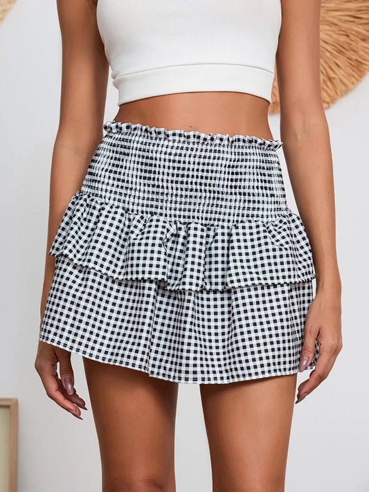 Plaid Sweet Waist Skirt
