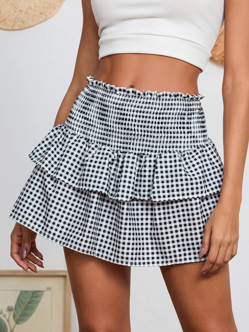 Plaid Sweet Waist Skirt