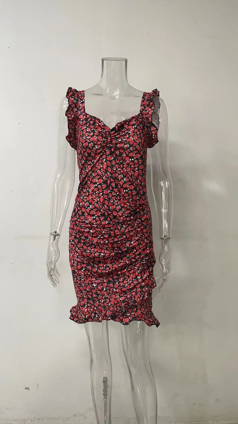 Summer Ruffles Sleeveless Midi Dress