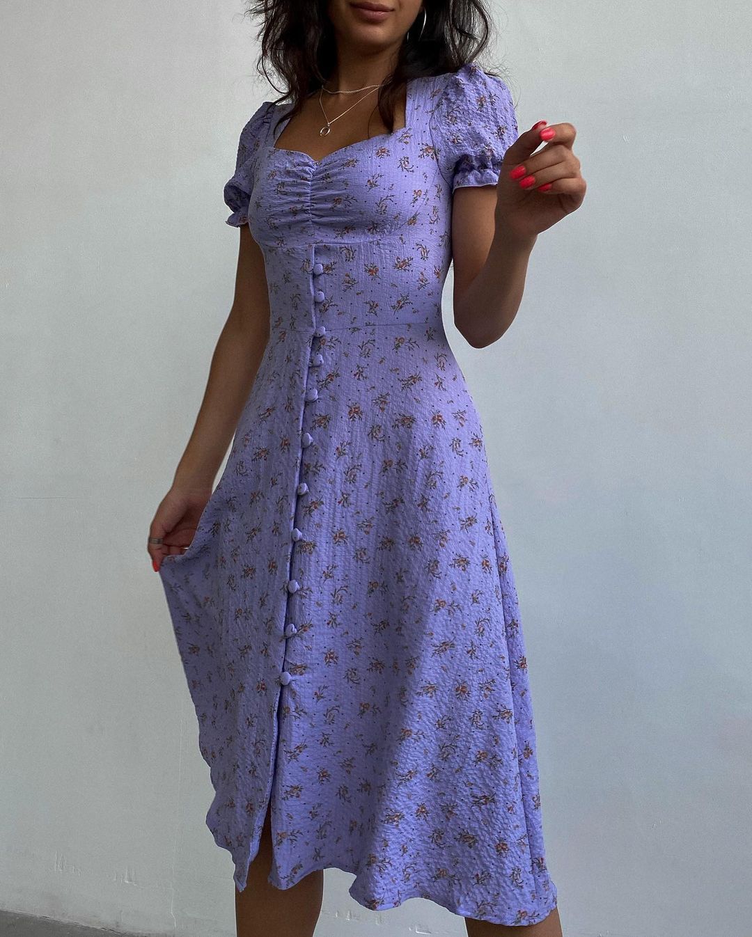 Summer Side Split Long Dress Female Beach Retro Print Sundress Vestido