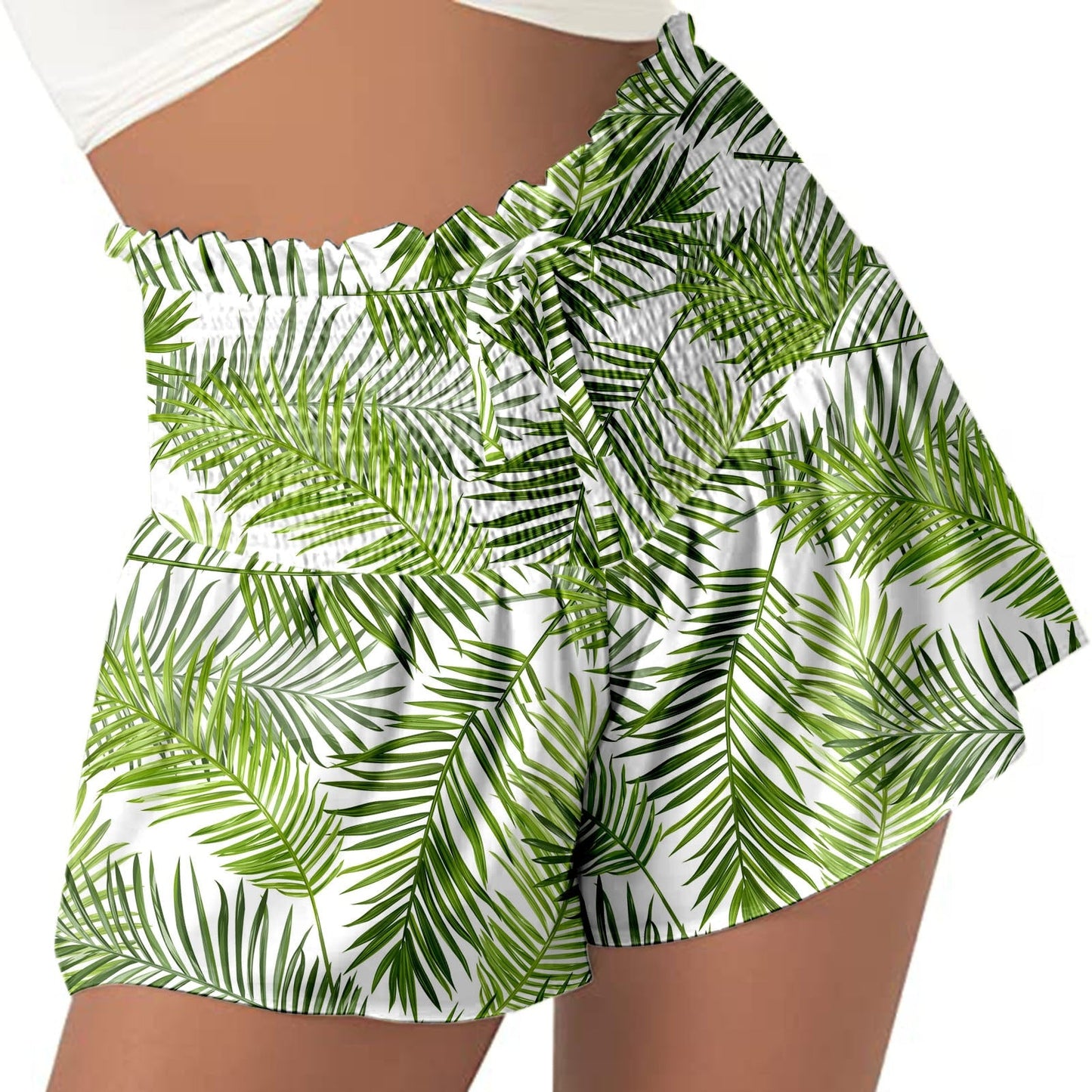High Waist Loose Shorts Sports Drawstrings Print Beach Shorts