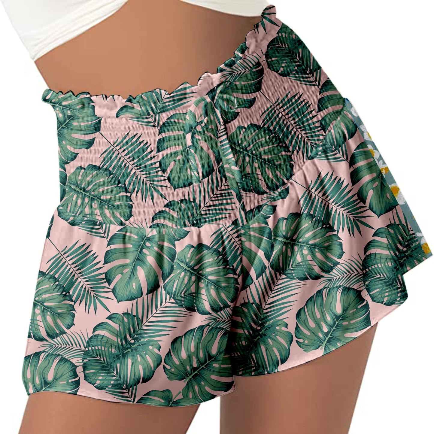 High Waist Loose Shorts Sports Drawstrings Print Beach Shorts