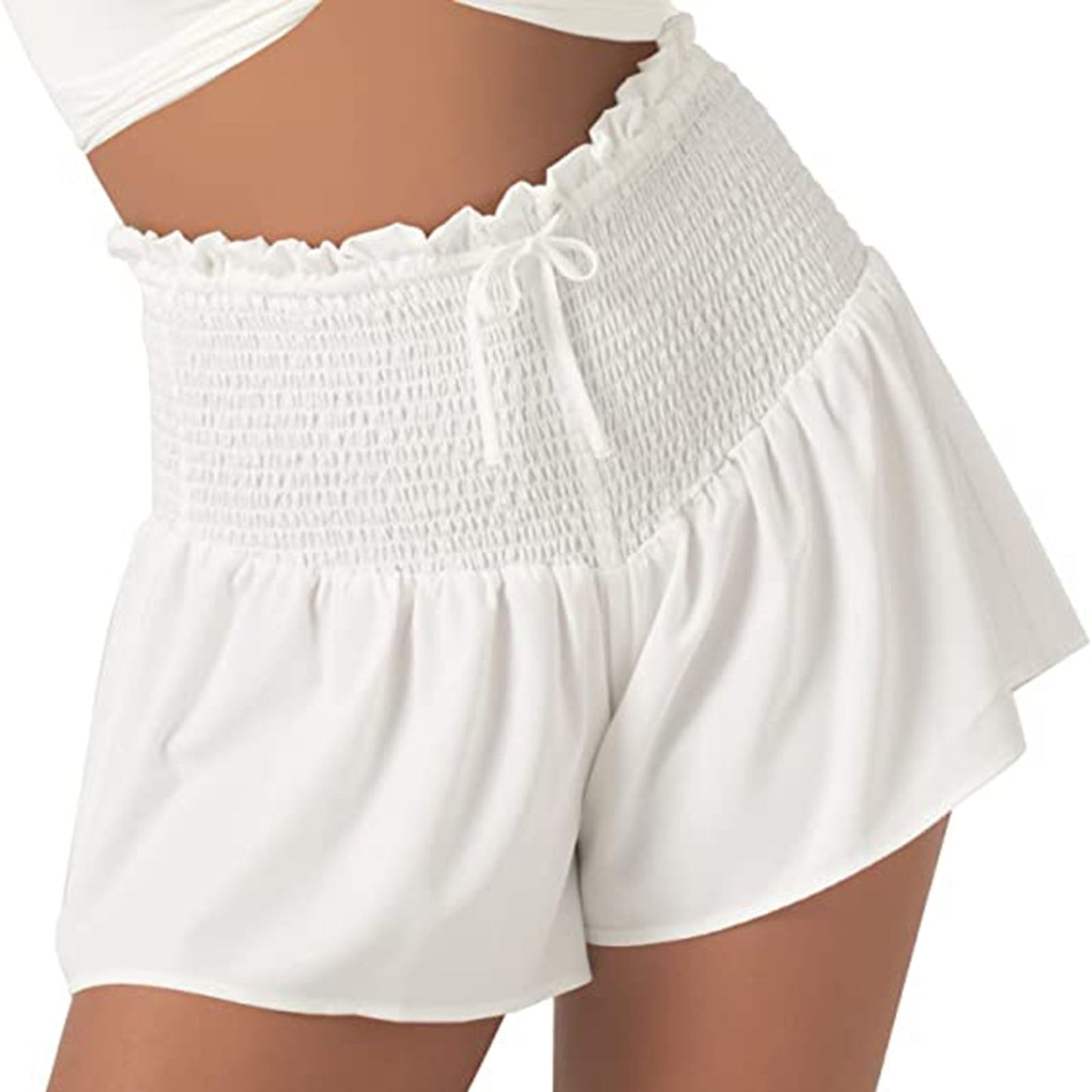 High Waist Loose Shorts Sports Drawstrings Print Beach Shorts