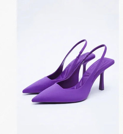 Summer Autumn Color Banquet Pointed Toe Comfortable Slip-on Shoes Low Heel Pumps