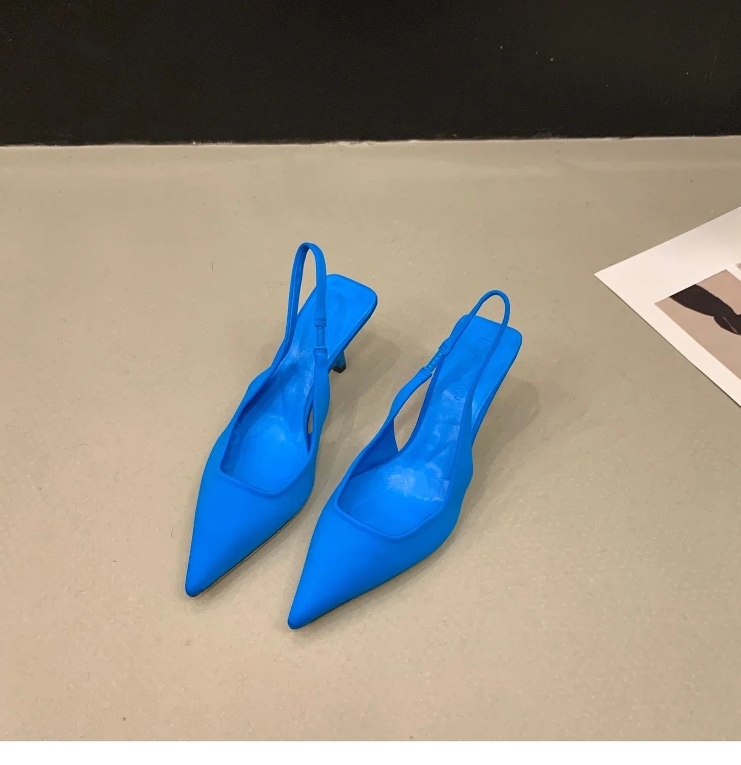 Summer Autumn Color Banquet Pointed Toe Comfortable Slip-on Shoes Low Heel Pumps