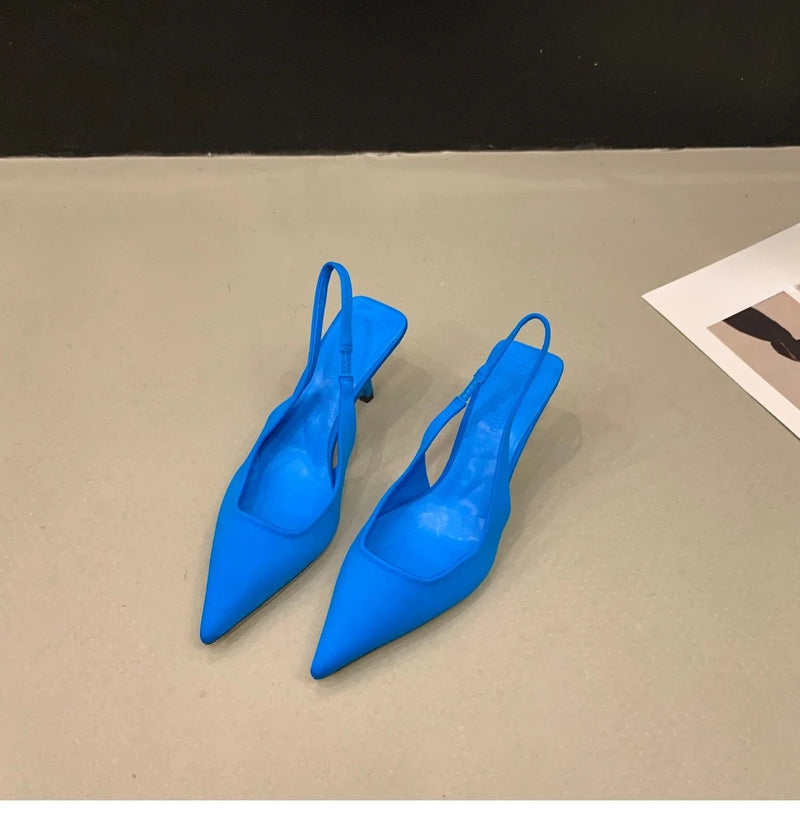 Summer Autumn Color Banquet Pointed Toe Comfortable Slip-on Shoes Low Heel Pumps