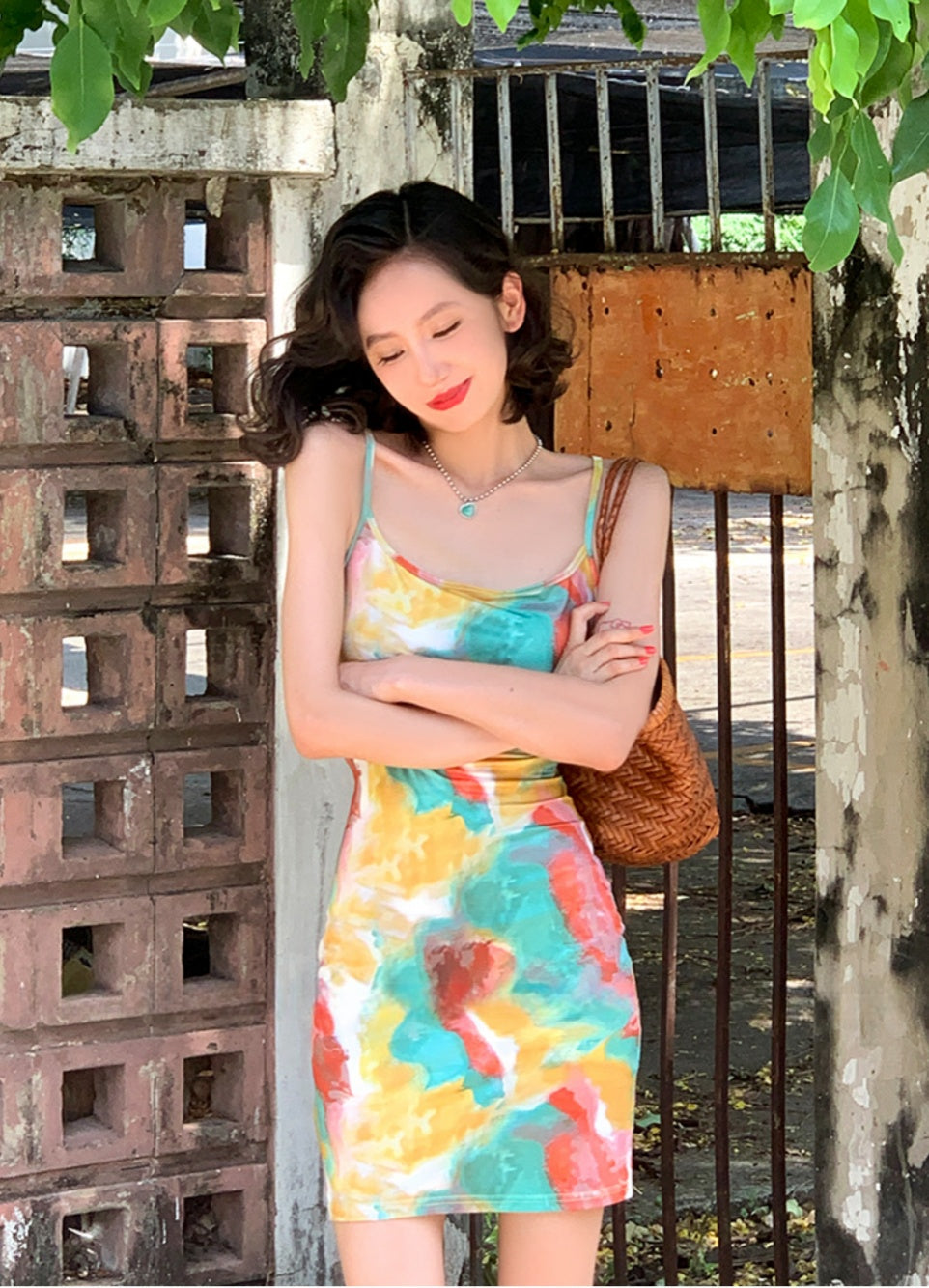 Summer Tie-dye Print Mini Dress