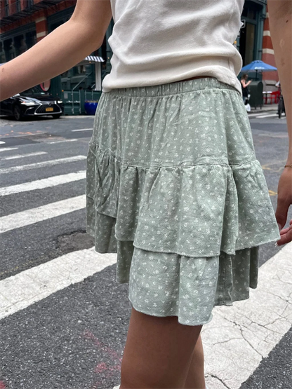 Dressbetty - Sweet Print High Waist Mini Bud Skirt