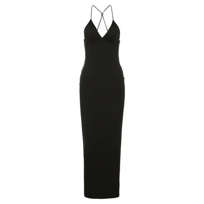 Backless Maxi Dress for Slim Butterfly Bodycon Slim Sheath Dress ’s Club Deep V Neck Dresses Woman