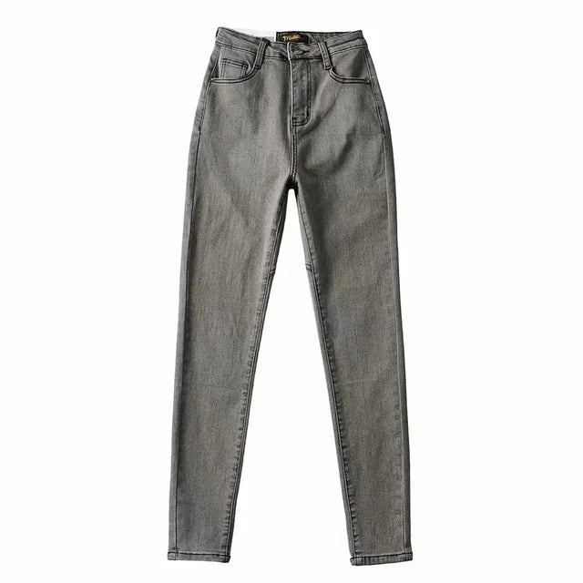 High High Waisted Jeans for Silm Fit Cotton Jean Street Temperament Denim Pant Female