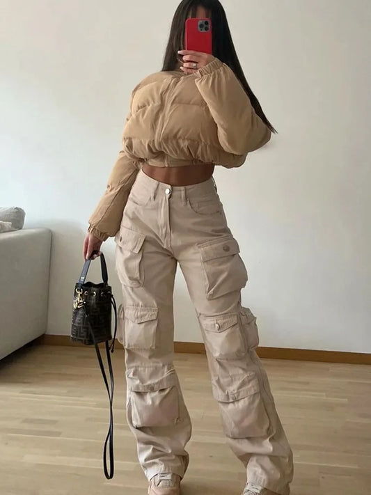 Multiple Pockets Cargo Pants for Loose High Waist Sweatpants ’s Baggy Pant Woman Trousers