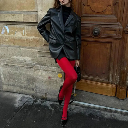 Red Tights Winter See Through Slim Lingerie ’s Pantyhose New Lingerie Lace Leggings Bodys Socks