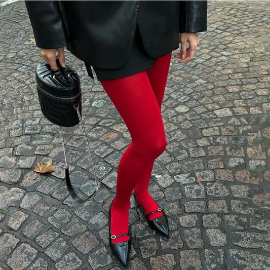Red Tights Winter See Through Slim Lingerie ’s Pantyhose New Lingerie Lace Leggings Bodys Socks