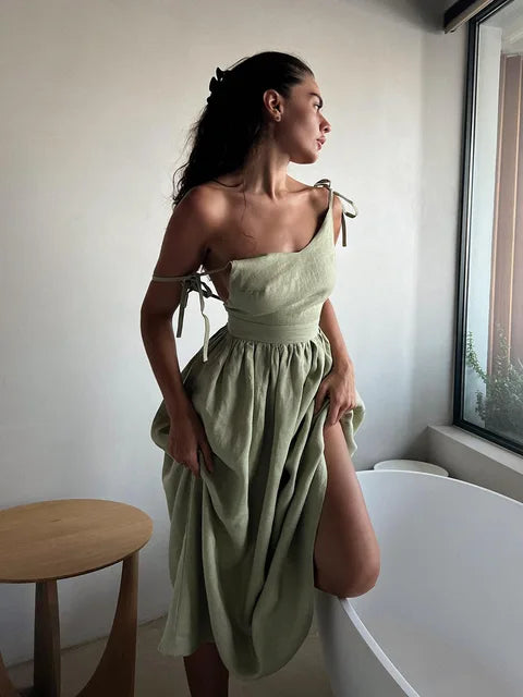 Backless Beach Dress for V Neck Splice Folds Long Dresses Party Bandage Maxi Sundress Female