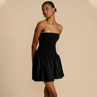 Slim Folds Dress for Bodycon Backless Splice Dresses Female Summer Off Shoulder Mini Dress Woman