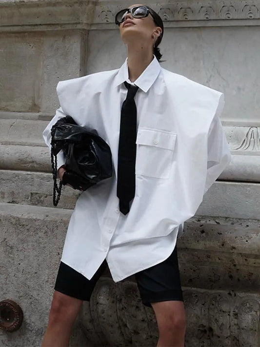 Suit Tie Blouse Loose Long Sleeve White Shirts ’s Street Temperament Camisas De Mujer New