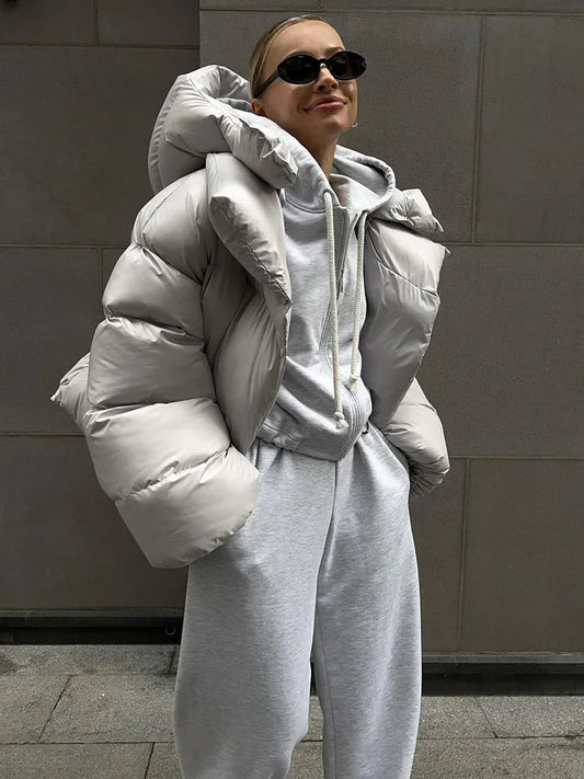 Thick Parkas Long Sleeve Top Autumn Winter Warm Coat ’s Street Hoodies Woman Cotton-padded Jacket