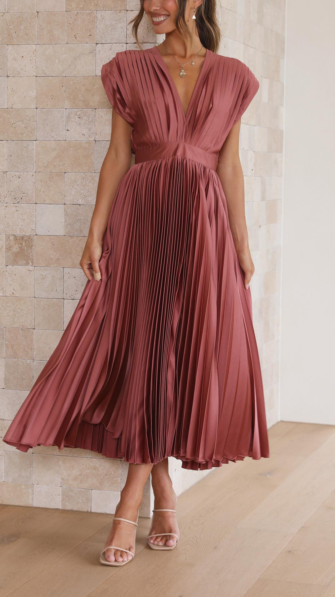 Emma | Deep V-neck Maxi Dress