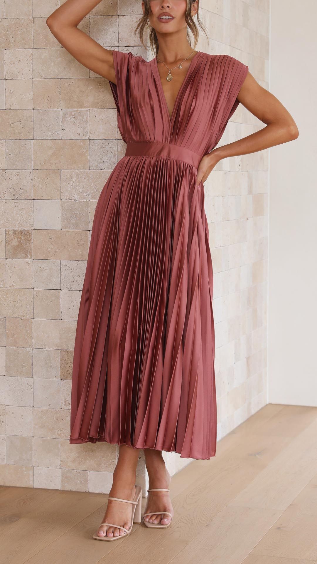 Emma | Deep V-neck Maxi Dress