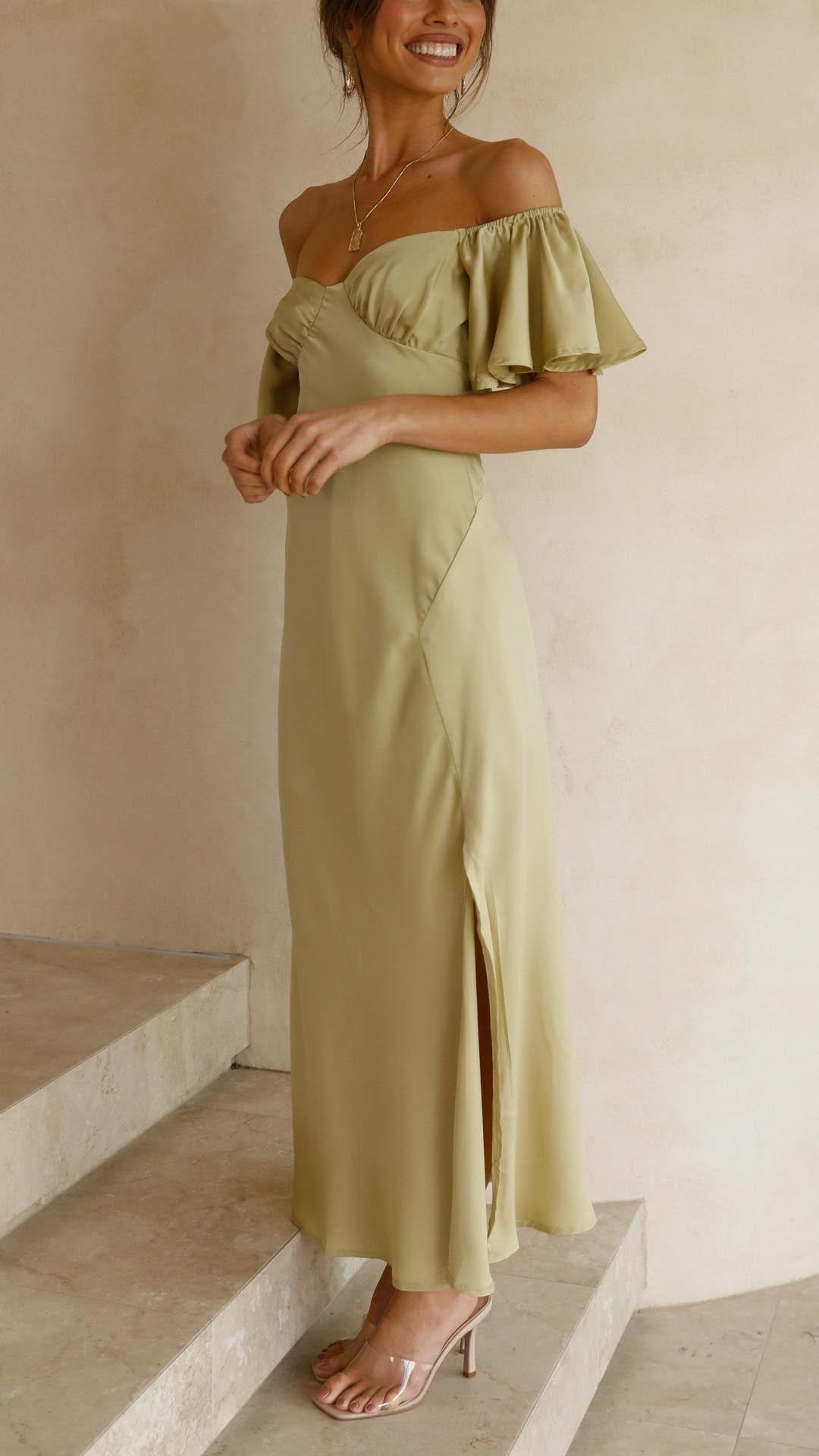 Nalani | Butterfly Sleeve Off-shoulder Maxi Dress