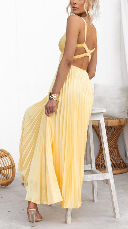 Cherry - Pleated Maxi Dress