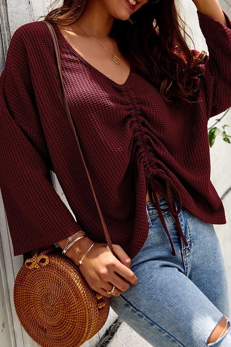 V Neck Loose Knit Sweater